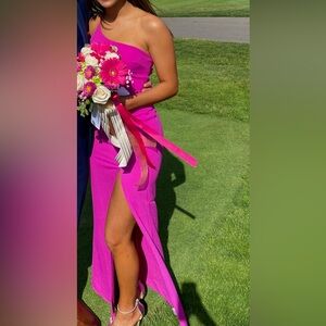 Lovers + Friends hot pink PROM dress